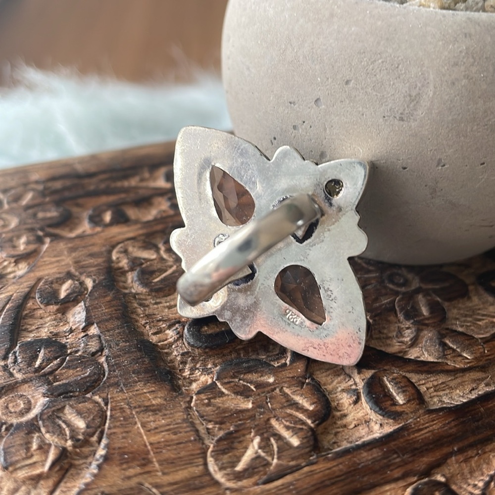 Multi-stone silver ring - Picture 7 of 7